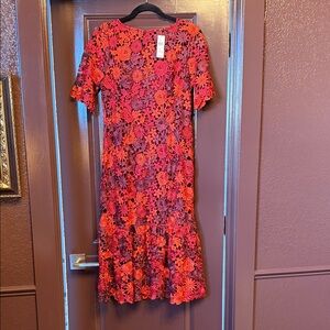 NWT Size 4 Eva Franco Floral Lace Midi Dress - Women's
